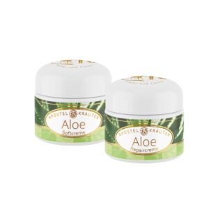 Aloe vera Gesichtspflege Bio im Set bestehend aus Repaircreme, Softcreme