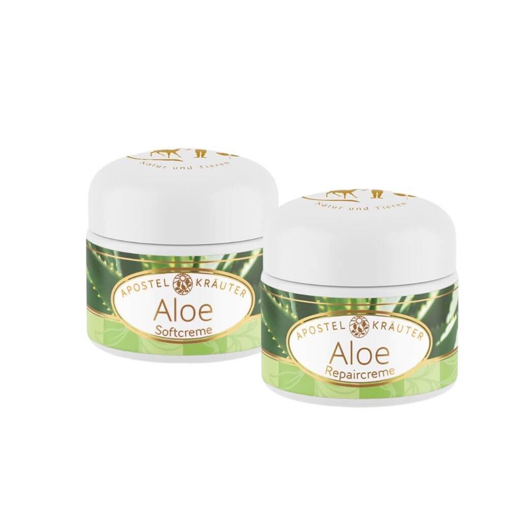 Aloe vera Gesichtspflege Bio im Set bestehend aus Repaircreme, Softcreme
