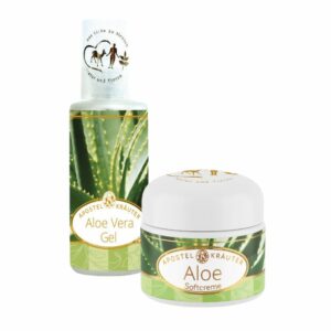 Frische Pflege Set aus Aloe vera Softcreme 50ml und Aloe vera Gel 100ml
